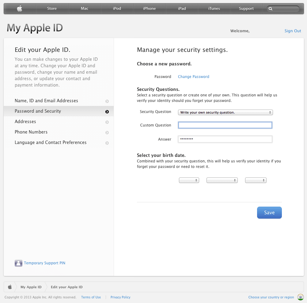 04 Apple ID Password Security Question