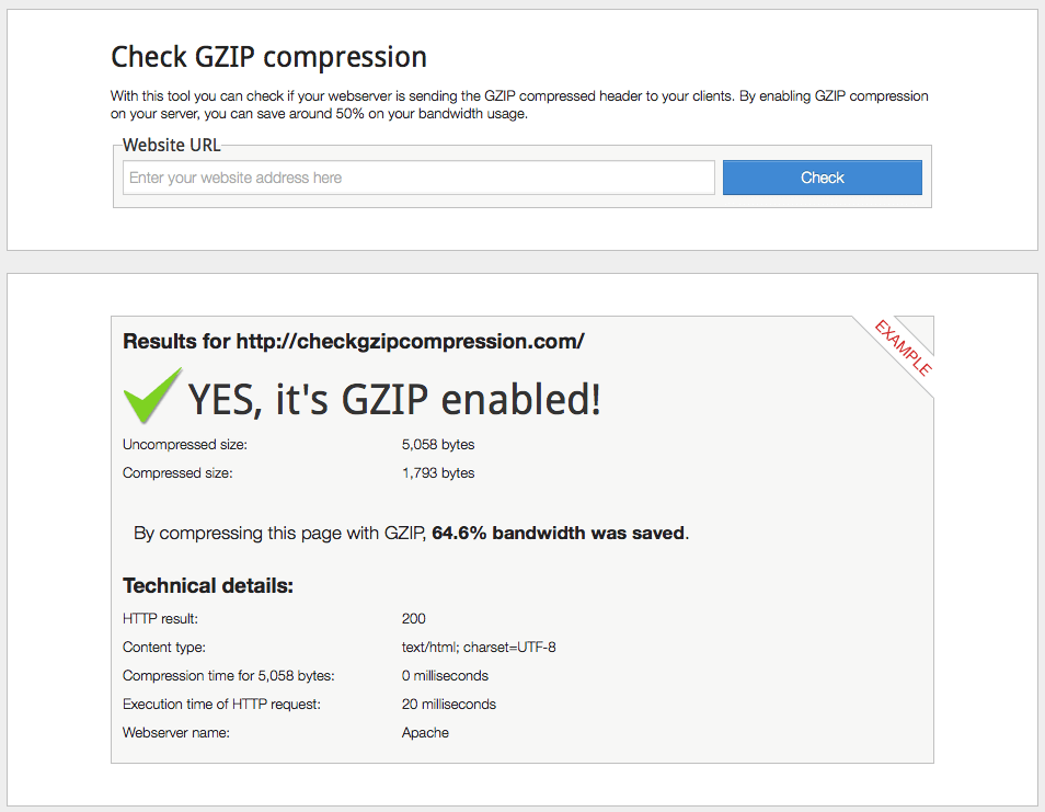 Check GZIP compression